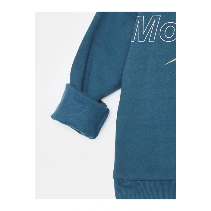 İndigo Kapüşonlu Erkek Çocuk Sweatshirt