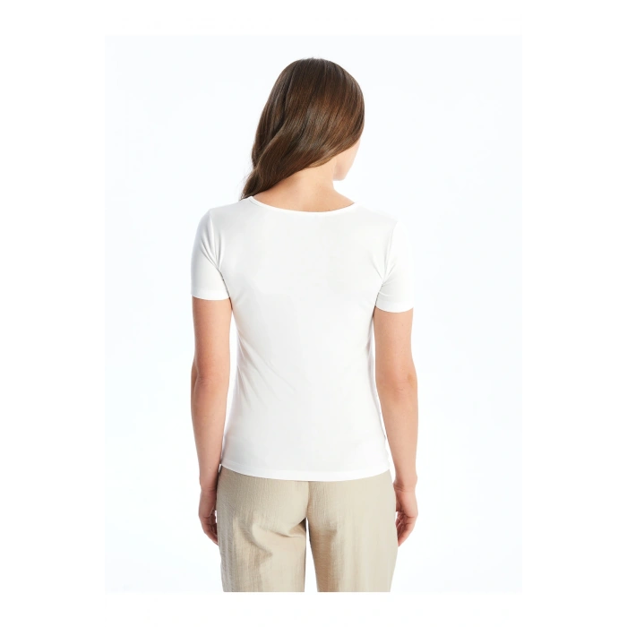 Bisiklet Yaka Baskılı Kısa Kollu Hamile Tişört