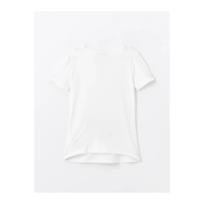 Bisiklet Yaka Baskılı Kısa Kollu Hamile Tişört