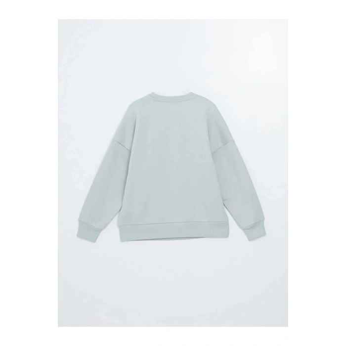 LCW Vision Gri Boston Baskılı Oversize Kadın Kalın Sweatshirt