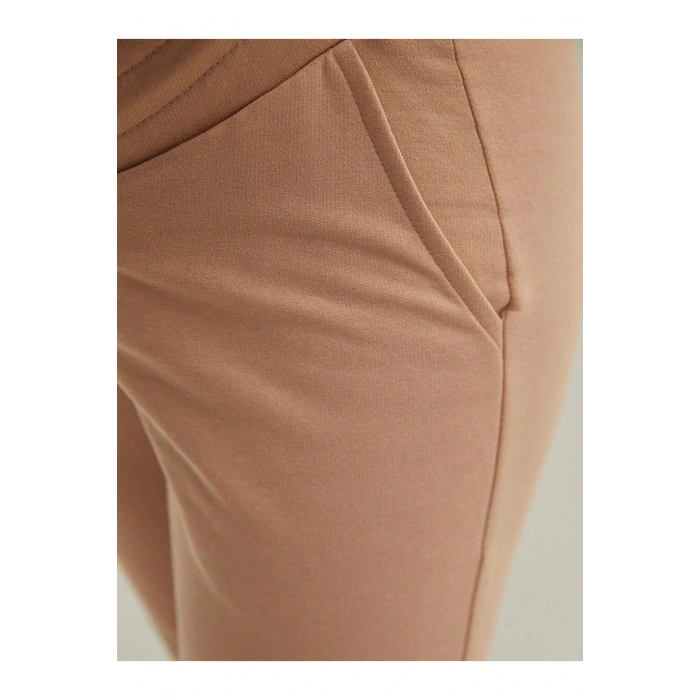 LCWAIKIKI Maternity Kahverengi Karın Panelli Düz Cep Detaylı Hamile Eşofman Altı