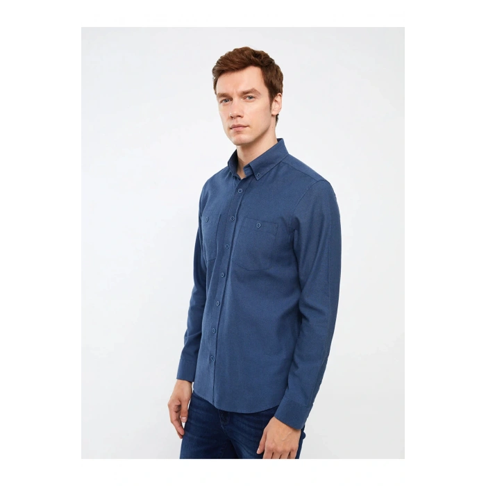 Classic Regular Fit Uzun Kollu Gabardin Erkek Gömlek