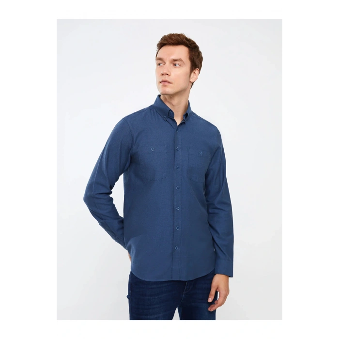 Classic Regular Fit Uzun Kollu Gabardin Erkek Gömlek