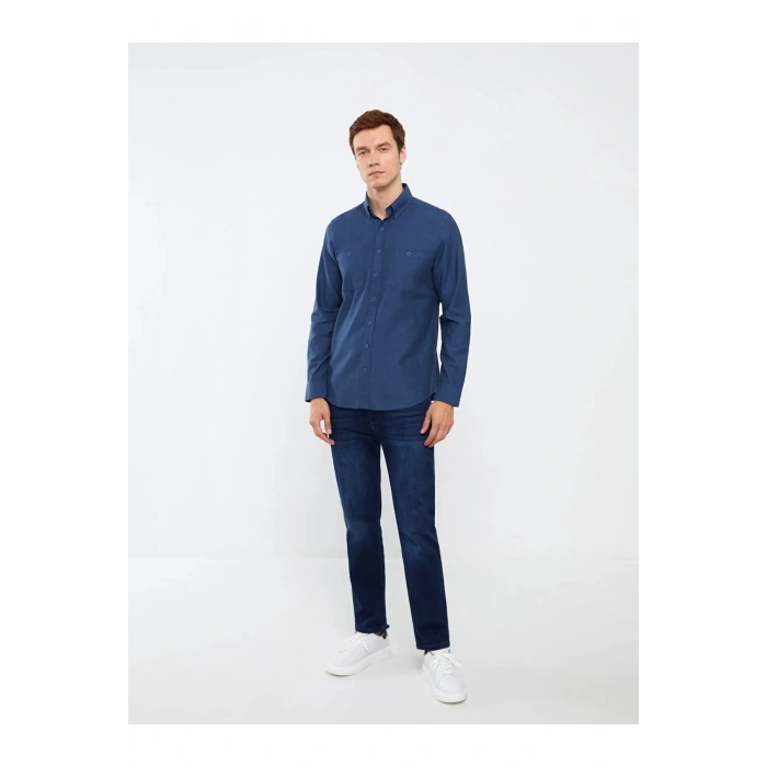 Classic Regular Fit Uzun Kollu Gabardin Erkek Gömlek