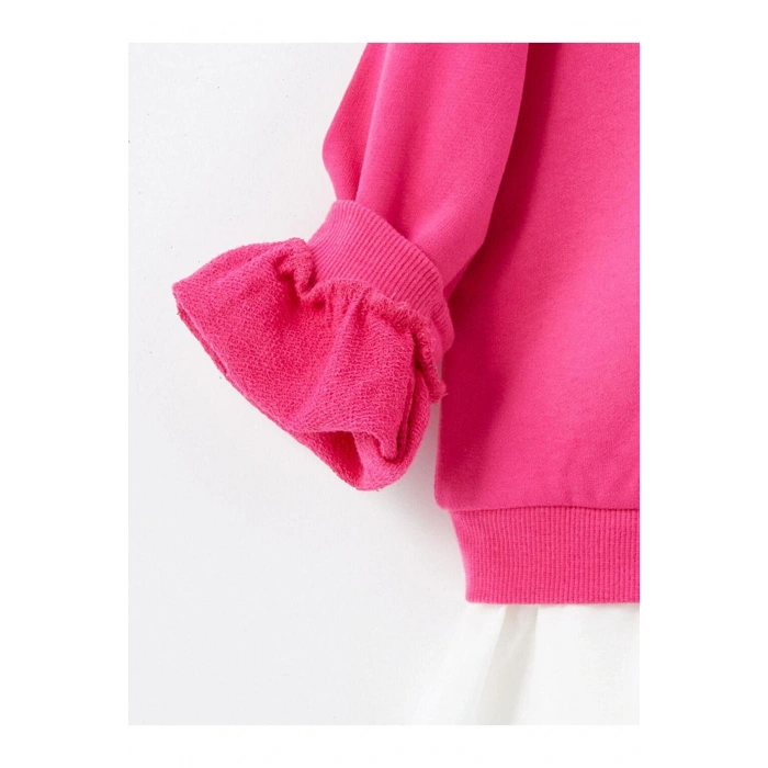 Bisiklet Yaka Uzun Kollu Baskılı Kız Bebek Sweatshirt (W4)