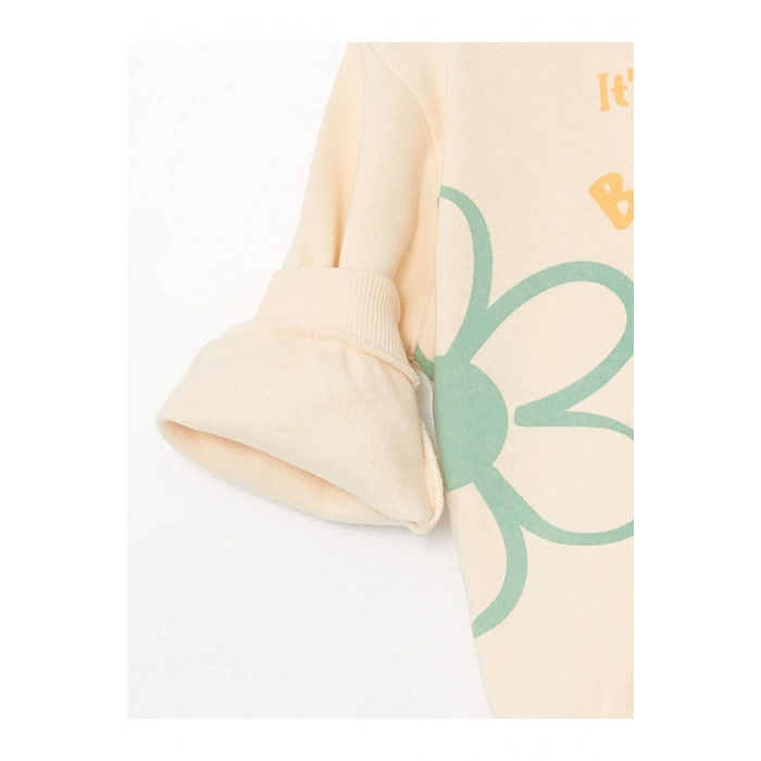 LW - Bisiklet Yaka Baskılı Kız Bebek Sweatshirt