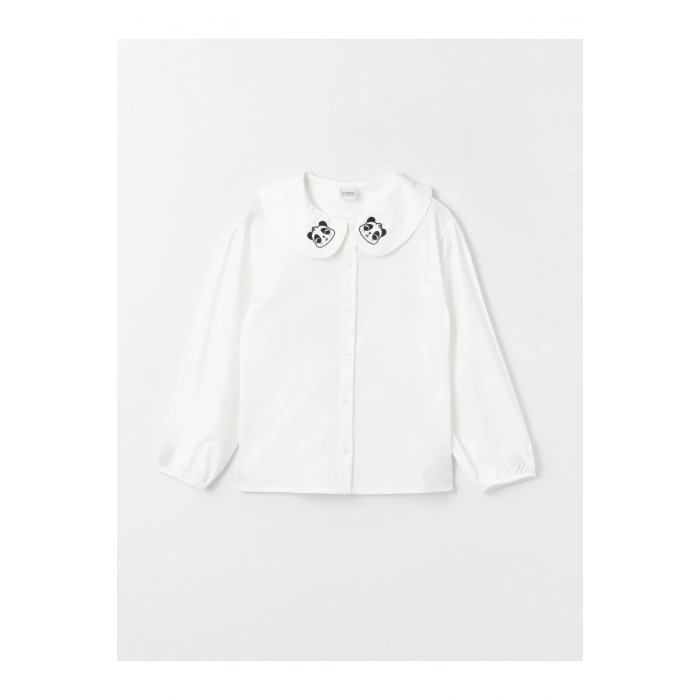 Bebe Yaka Uzun Kollu Kız Çocuk Gömlek