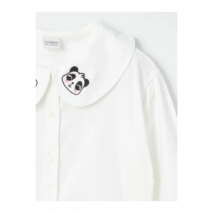 Bebe Yaka Uzun Kollu Kız Çocuk Gömlek