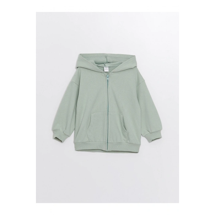 Lcw Kapüşonlu Uzun Kollu Kız Bebek Fermuarlı Sweatshirt