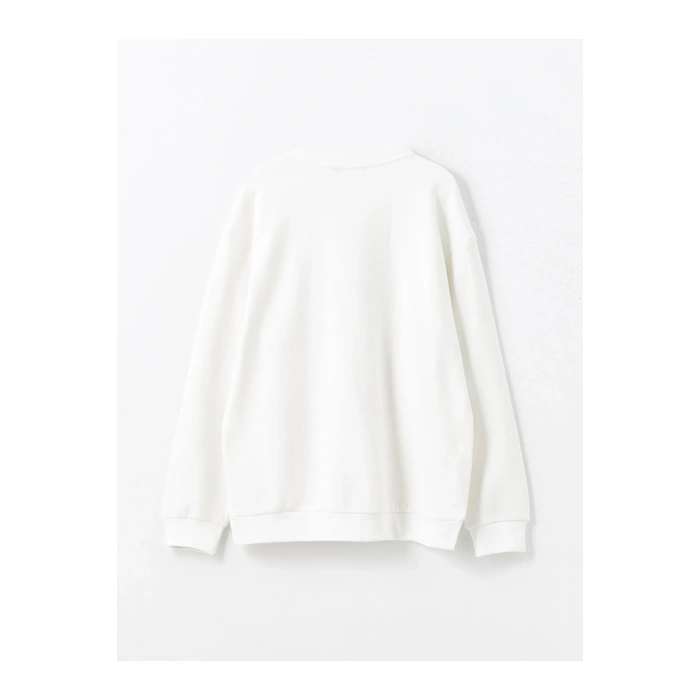 Bisiklet Yaka Uzun Kollu Baskılı Erkek Sweatshirt