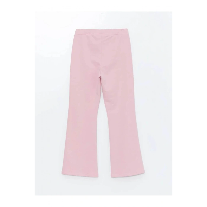 LCW Kids Ekru Bisiklet Yaka Baskılı Uzun Kollu Kız Çocuk Sweatshirt ve Tayt