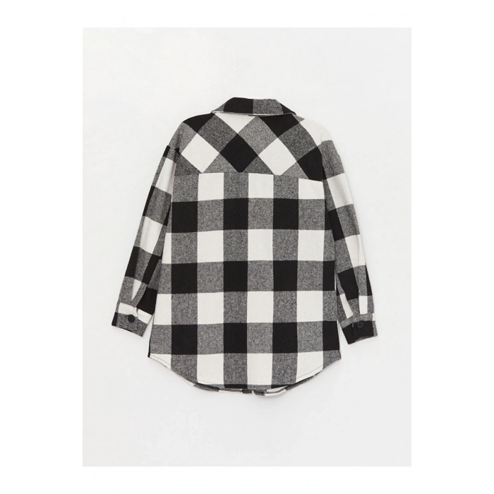 Siyah Ekose Uzun Kollu Hamile Oduncu Gömlek Ceket