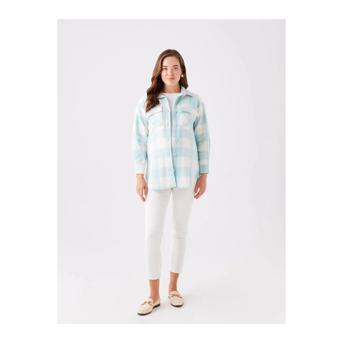 Maternity Ekose Uzun Kollu Hamile Oduncu Gömlek Ceket