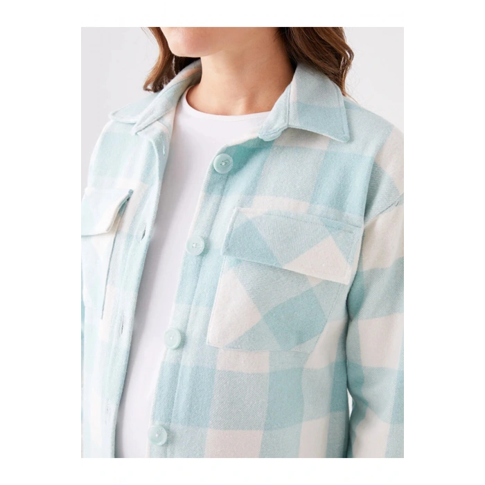 Maternity Ekose Uzun Kollu Hamile Oduncu Gömlek Ceket