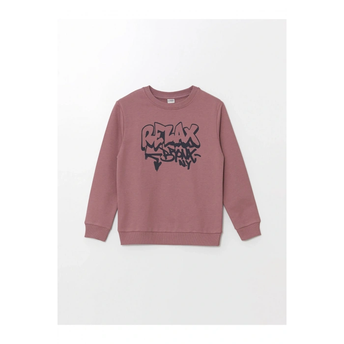 Bisiklet Yaka Baskili Uzun Kollu Erkek Cocuk Sweatshirt - W42964Z4