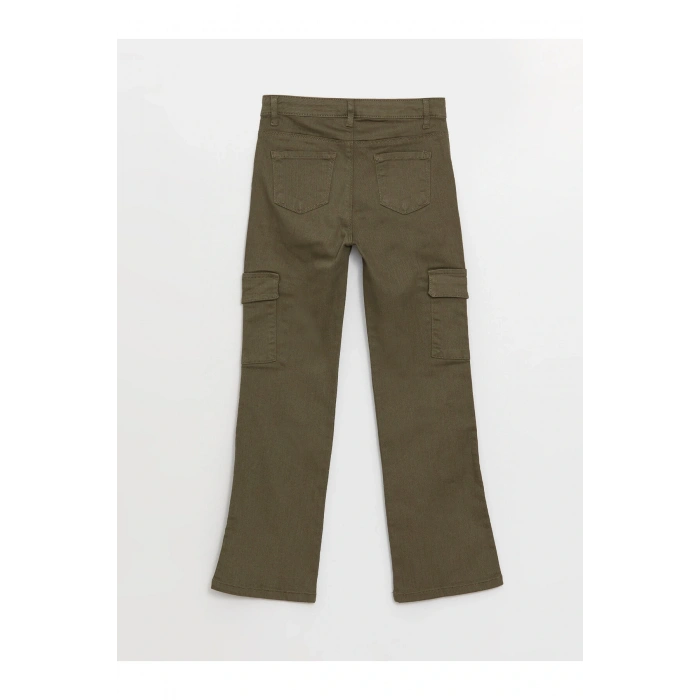 İspanyol Paça Kız Çocuk Kargo Jean Pantolon