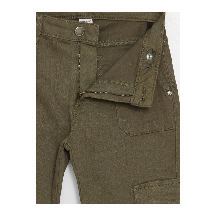 İspanyol Paça Kız Çocuk Kargo Jean Pantolon