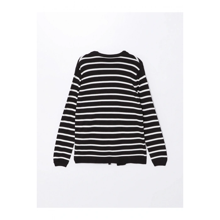 V Yaka Çizgili Uzun Kollu Hamile Triko Hırka ve Süveter Takım