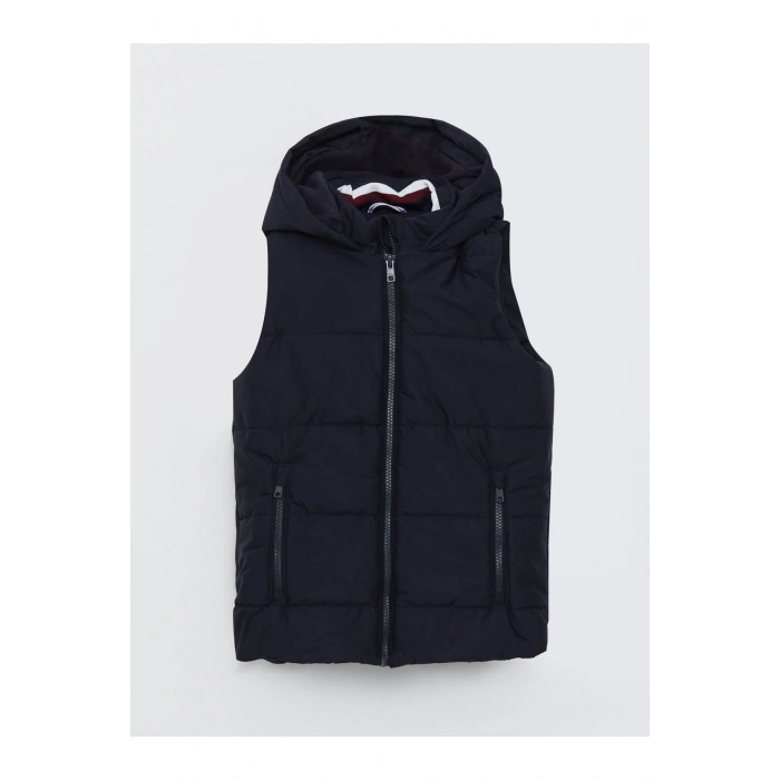 Kapüşonlu Basic Erkek Çocuk Fermuarlı Yelek