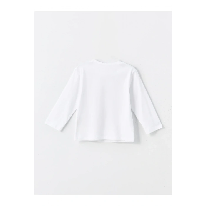 Bisiklet Yaka Uzun Kollu Baskılı Kız Bebek Tişört