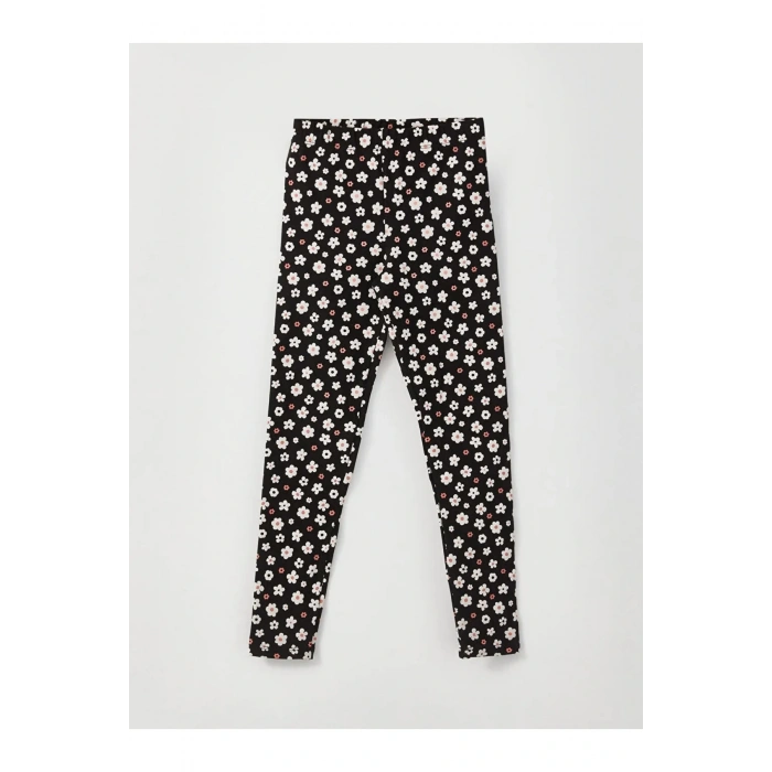 Lcw Kids Bisiklet Yaka Baskılı Kısa Kollu Kız Çocuk Tişört Ve Tayt