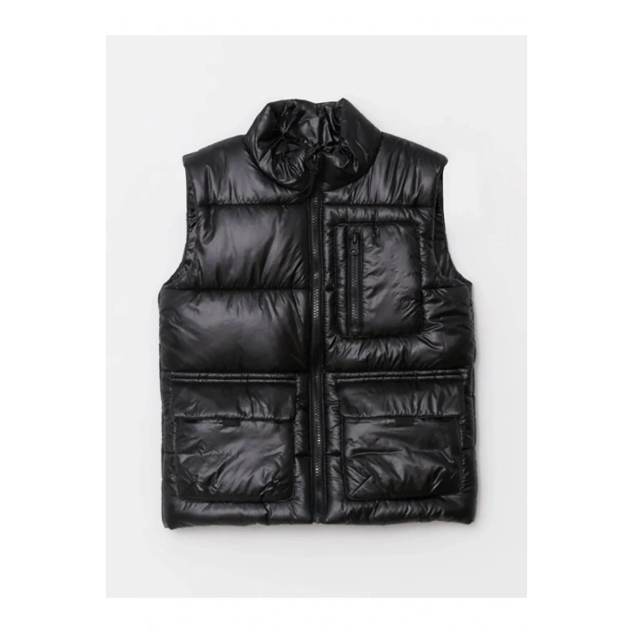 LCW Kids Siyah Dik Yaka Erkek Çocuk Şişme Yelek