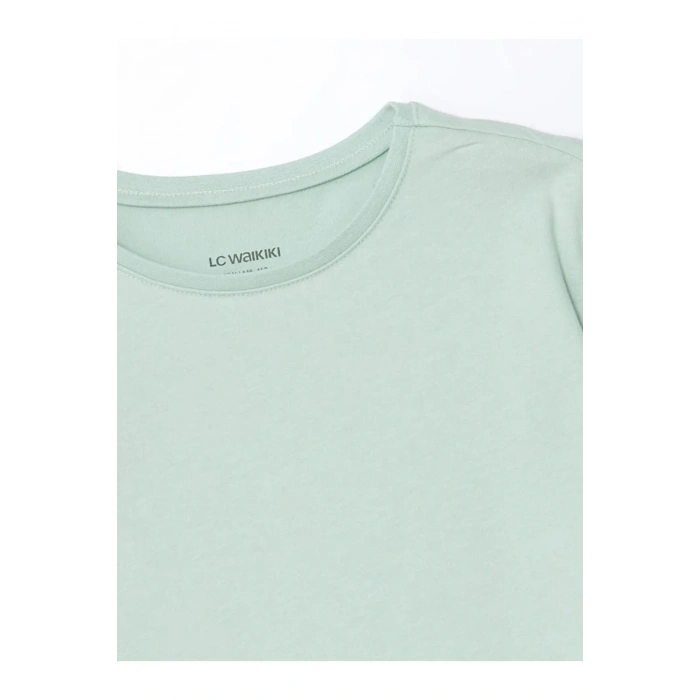 LCW Kids Açık Yeşil Bisiklet Yaka Kız Çocuk Tişört 2li