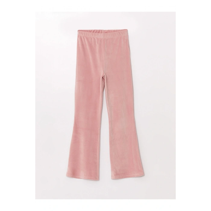 Beli Lastikli Basic Kadife Kız Çocuk Eşofman Altı