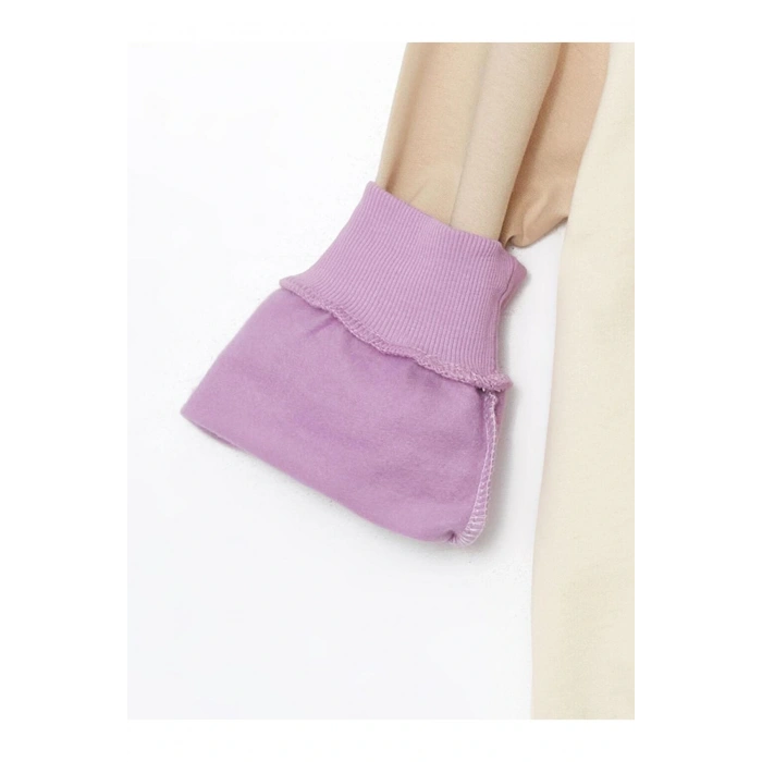 Bisiklet Yaka Kız Çocuk Kalın Sweatshirt (W4)