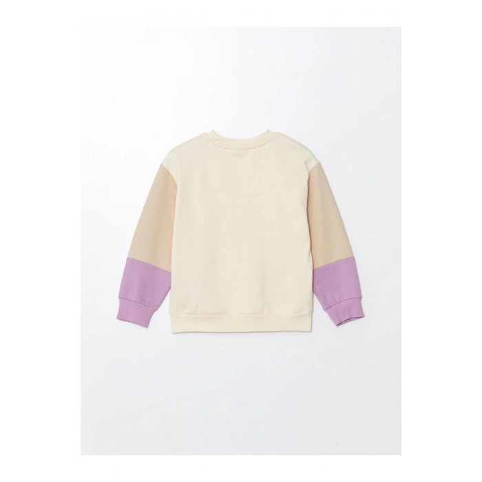 Bisiklet Yaka Kız Çocuk Kalın Sweatshirt (W4)