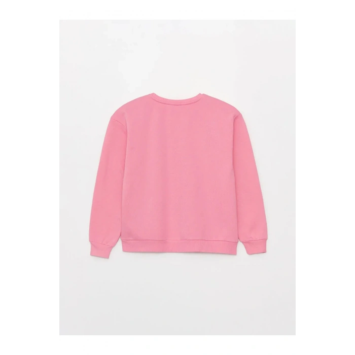 LCW Kids Bisiklet Yaka Baskılı Uzun Kollu Kız Çocuk Sweatshirt