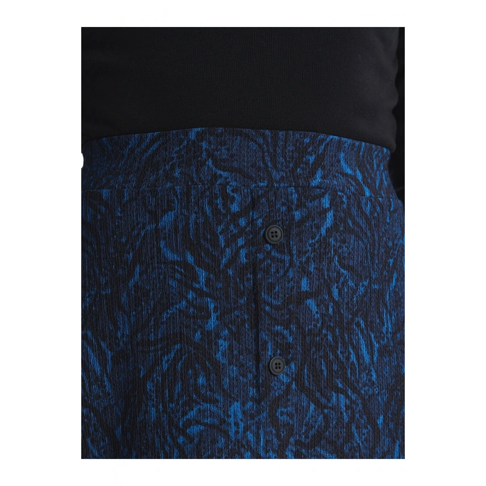 Grace Siyah Beli Lastikli Çiçekli A Kesim Kadın Etek