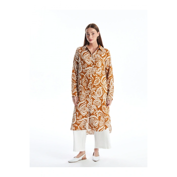 LCW Desenli Uzun Kollu Kadın Gömlek Tunik