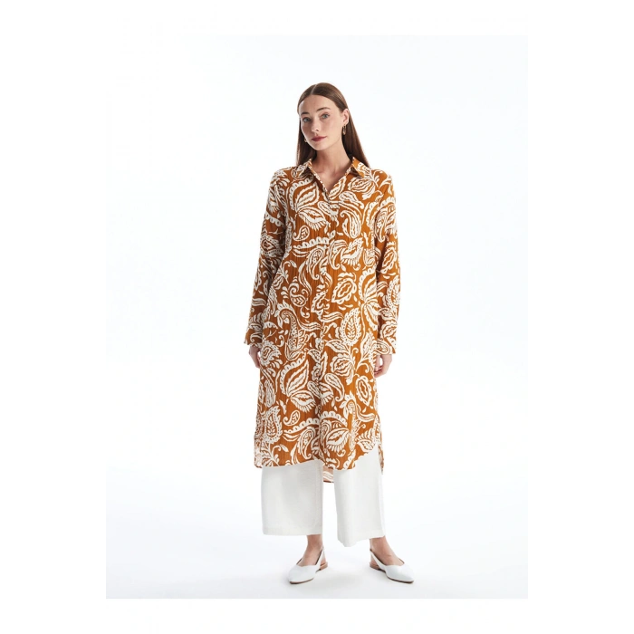 LCW Desenli Uzun Kollu Kadın Gömlek Tunik