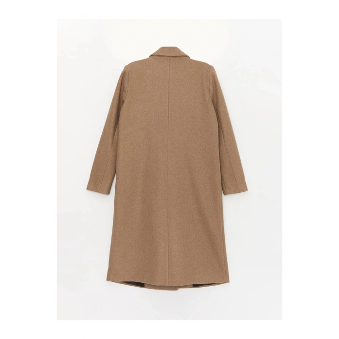 LCWAIKIKI Classic Kadın Kruvaze Yaka Düz Kaşe Kaban