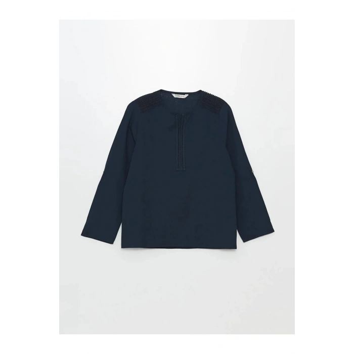 LCW Grace Kaçık Yaka Nakışlı Uzun Kollu Kadın Bluz