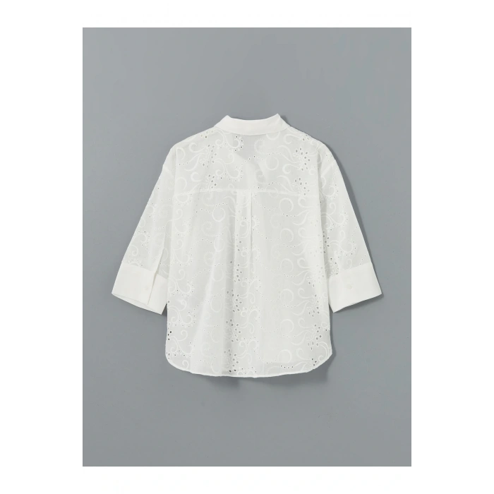 Ajurlu Oversize Kadın Gömlek