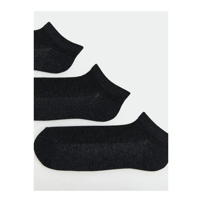 Antrasit Erkek Patik Çorap 3lü