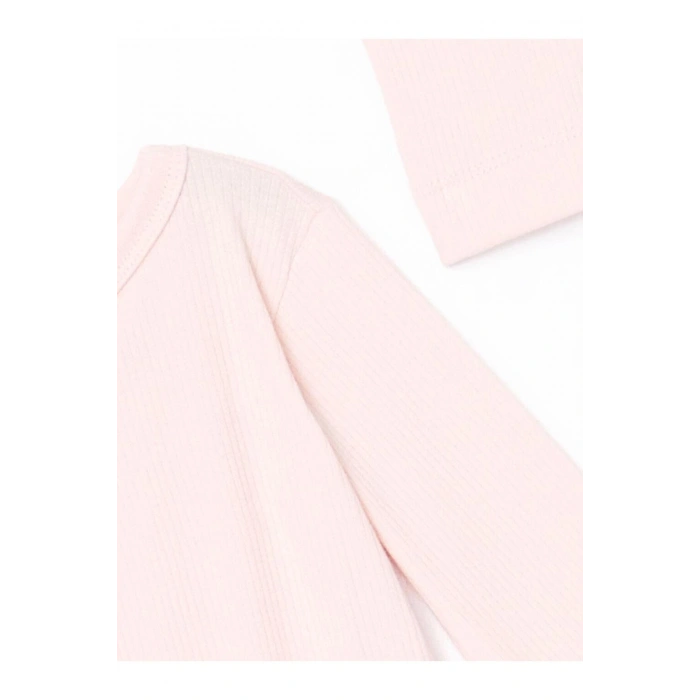 baby Pembe Bisiklet Yaka Kız Bebek Hastane Çıkış Seti 3lü