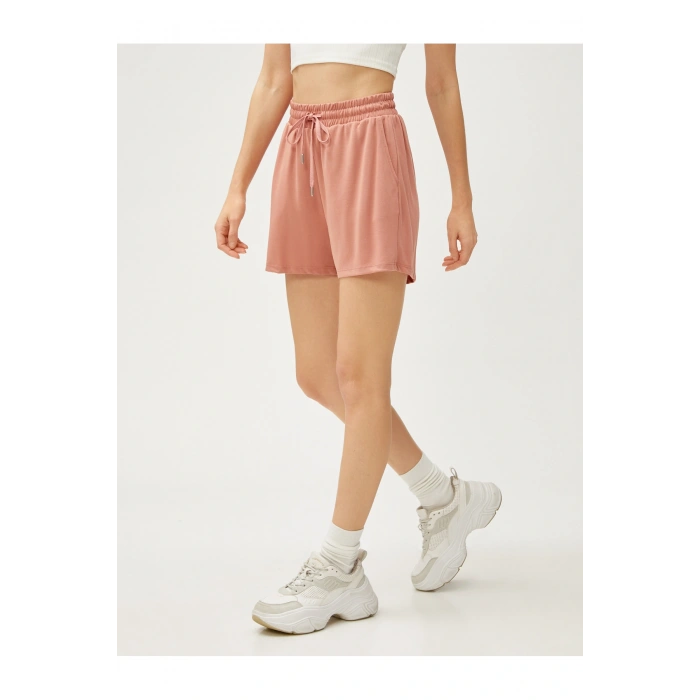 Bağlamalı Bel Standart Gül Kurusu Kadın Şort 3sak70005ek