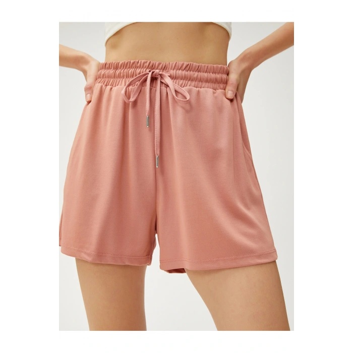 Bağlamalı Bel Standart Gül Kurusu Kadın Şort 3sak70005ek