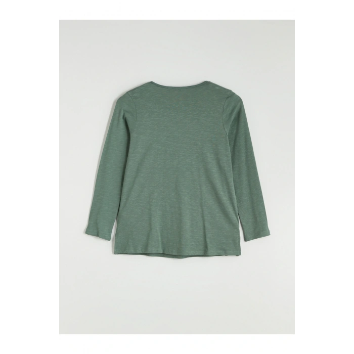 Bağlamalı Yaka Nakışlı Bluz