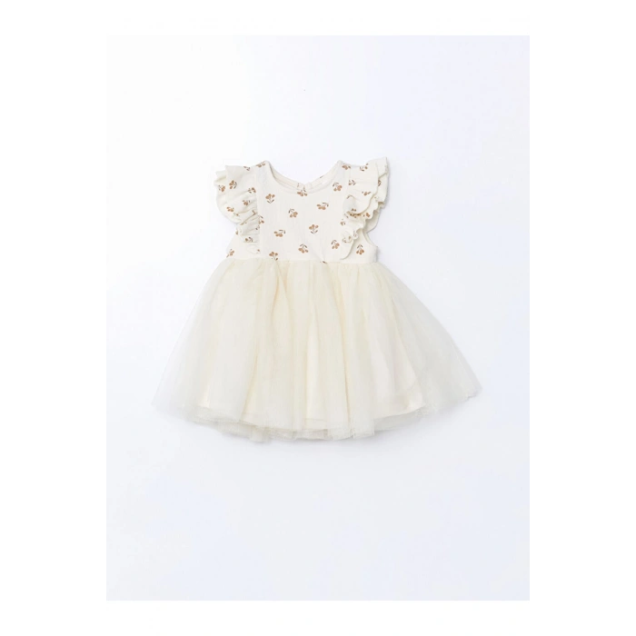 Basic Dantel Tüllü Kız Bebek Elbise