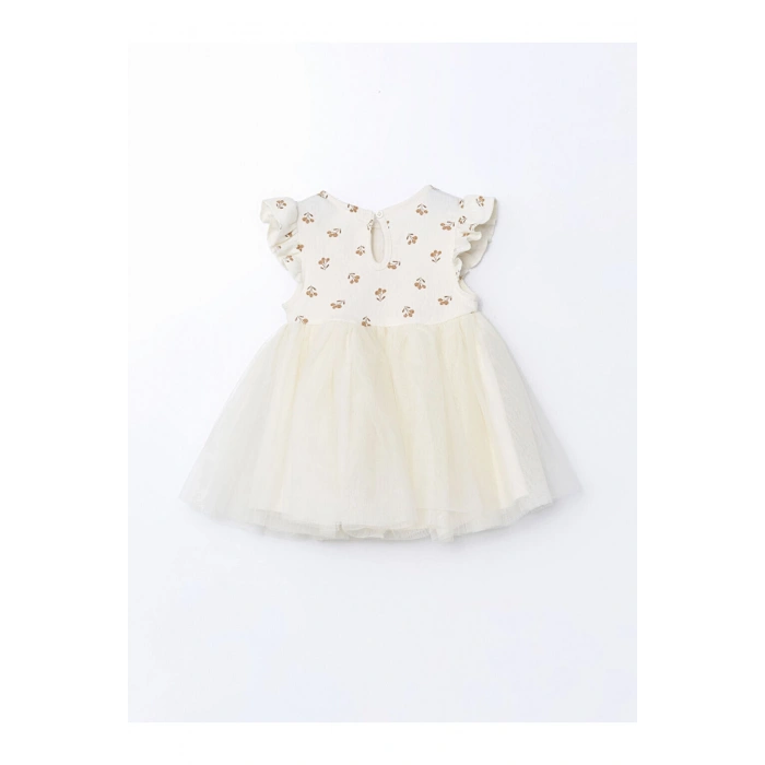 Basic Dantel Tüllü Kız Bebek Elbise
