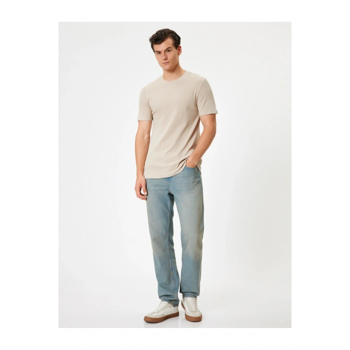 Basic Kısa Kollu Bisiklet Yaka Slim Fit Tişört