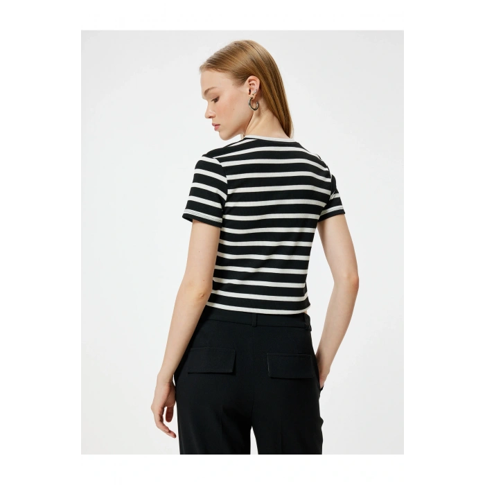 Basic Tişört Kısa Kollu Bisiklet Yaka Slim Fit