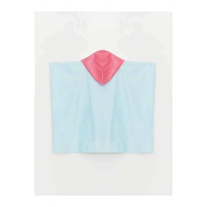 Baskılı Kapüşonlu Kız Çocuk Kadife Plaj Havlusu