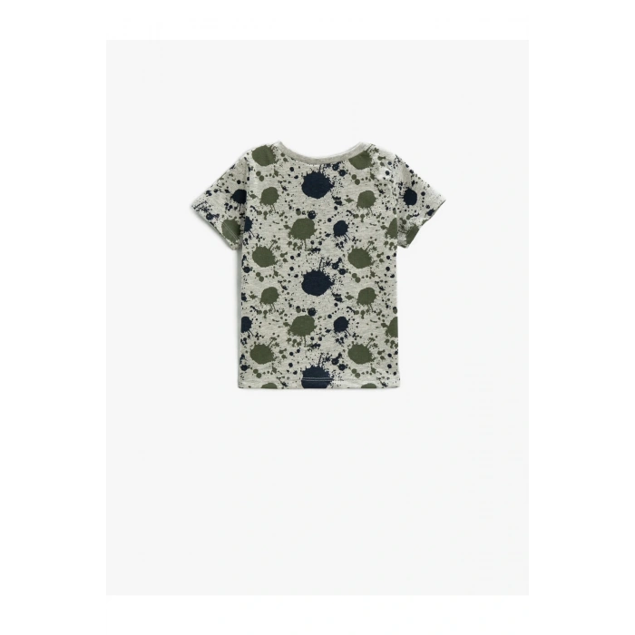 Baskılı Tişört Kısa Kollu Bisiklet Yaka Pamuklu