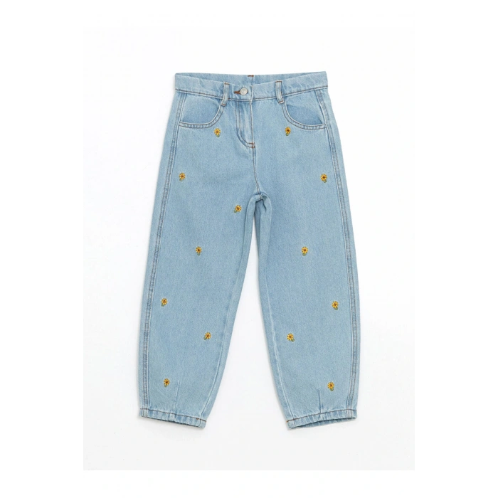 Beli Ayarlanabilir Cicekli Kiz Cocuk Jean Pantolon - S55140Z1