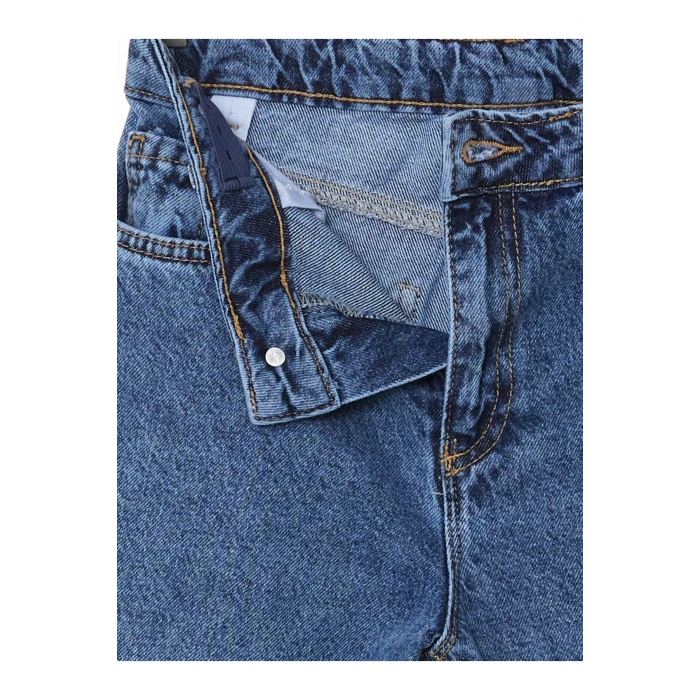 Beli Ayarlanabilir Lastikli Çiçekli Kız Çocuk Jean Pantolon